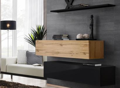 Wohnzimmermöbel Luxus Wohnwand 130 cm Designer Garnitur Set 3tlg Wandschrank